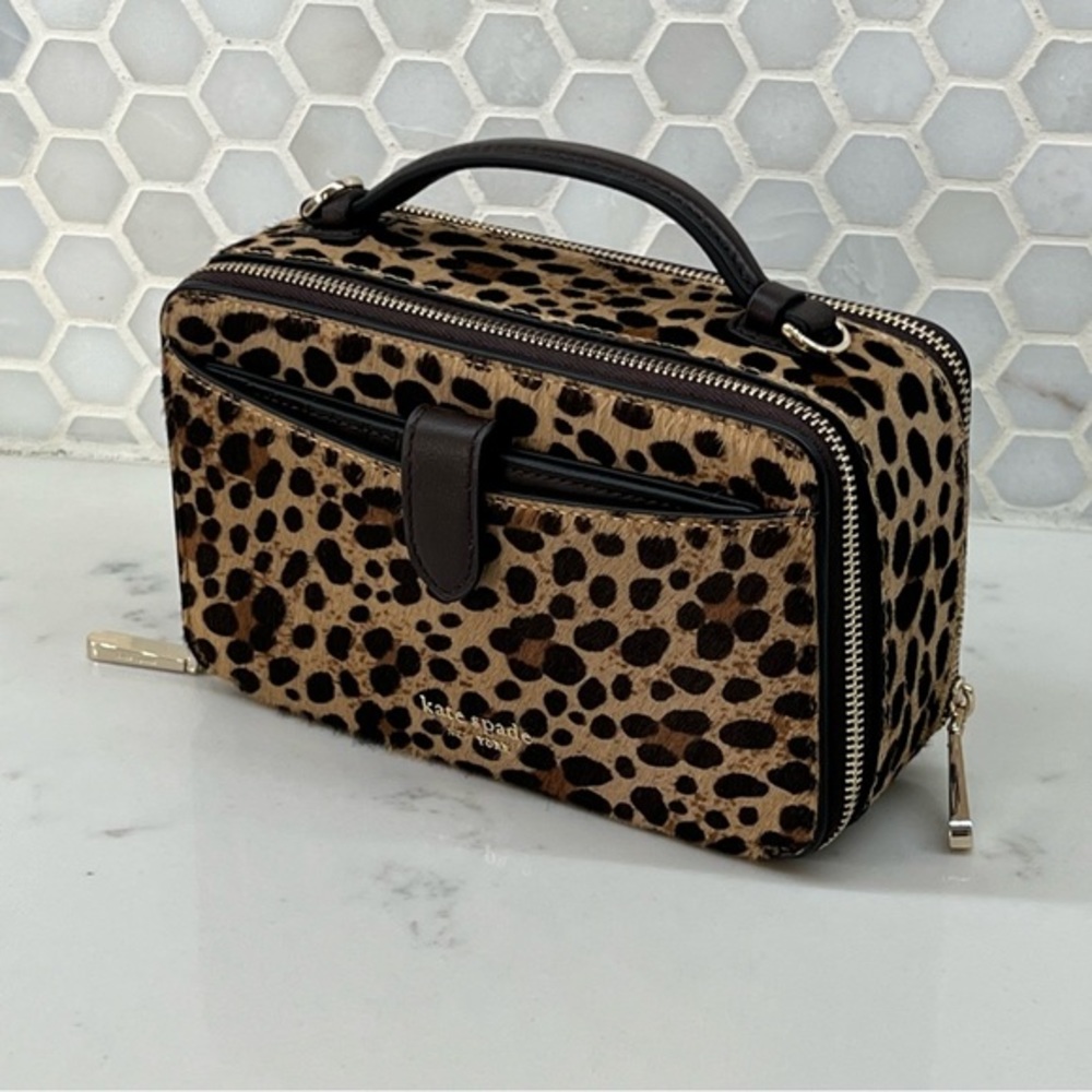 New Tags Included - Kate Spade Zip Code Leopard Double Zip Crossbody